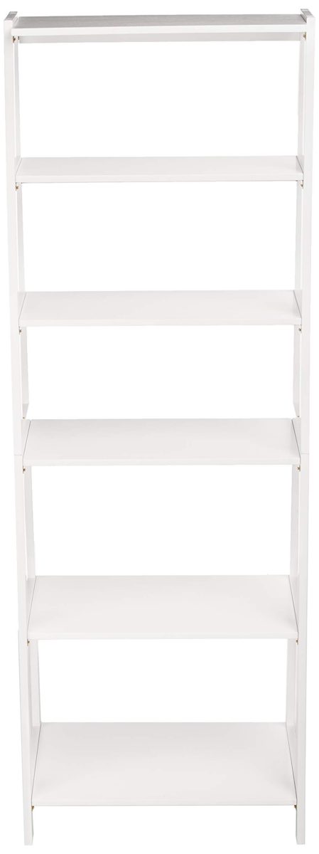 AmazonBasics Classic 5-Tier Open Bookcase with Solid Rubber Wood - White
