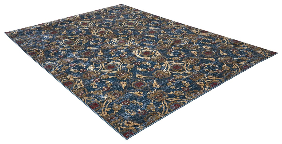 Amazon Brand – Stone & Beam Floral Kaleidoscope Traditional Area Rug, 5'3" x 7'3", Blue Multi
