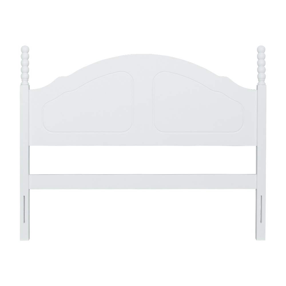 Amazon Brand – Ravenna Home Solid Pine Round-Topped Headboard - Queen, 62.6 Inch, White