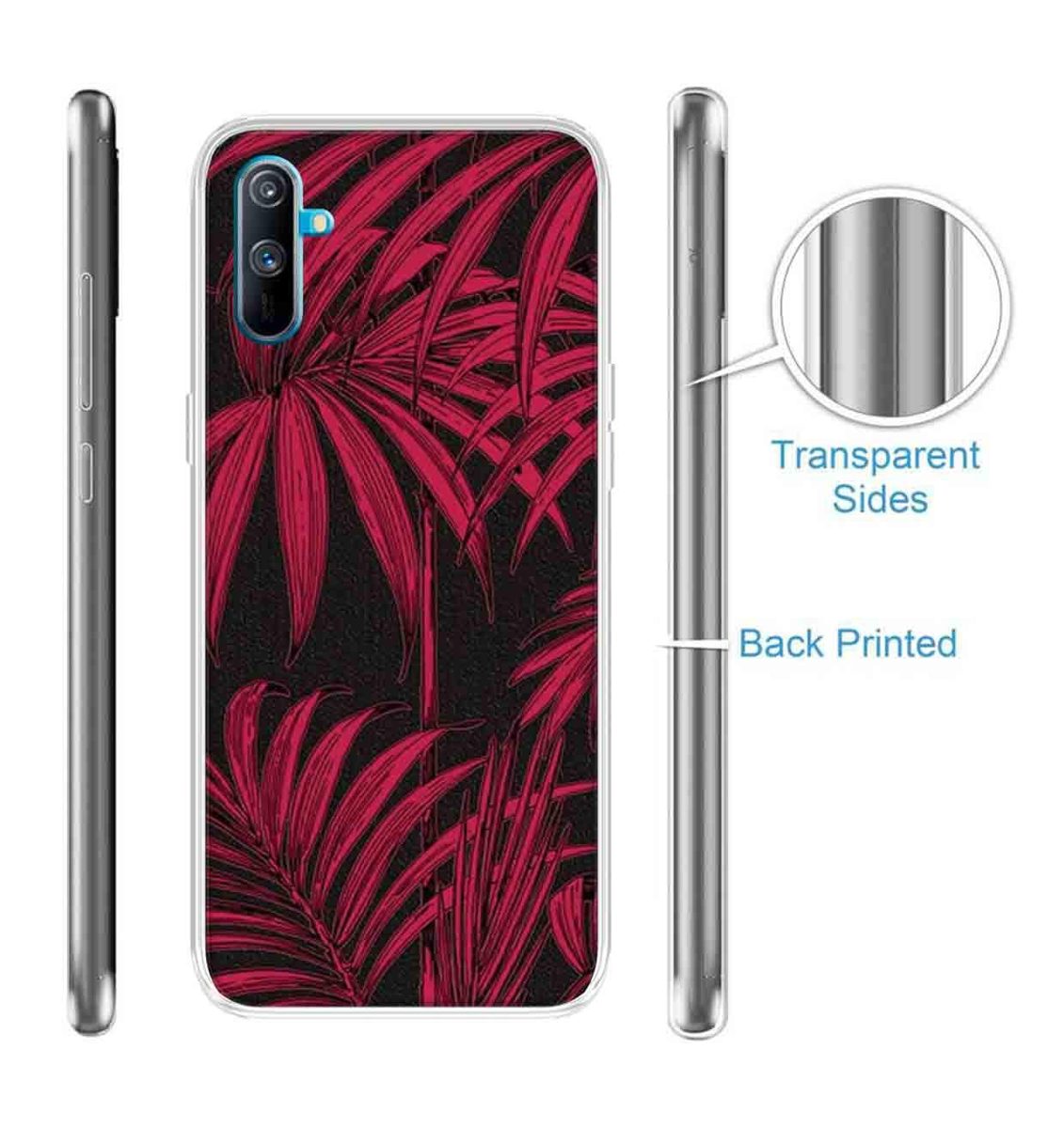 Amazon Brand - Solimo Designer Multicolor Attalea speciosa Red Pattern Printed Soft Back Case Mobile Cover for Realme C3