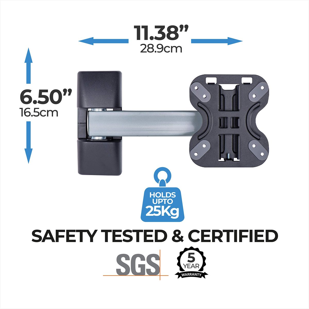 AmazonBasics Performance Range 13-23" Single Arm Swivel and Tilt TV Wall Mount