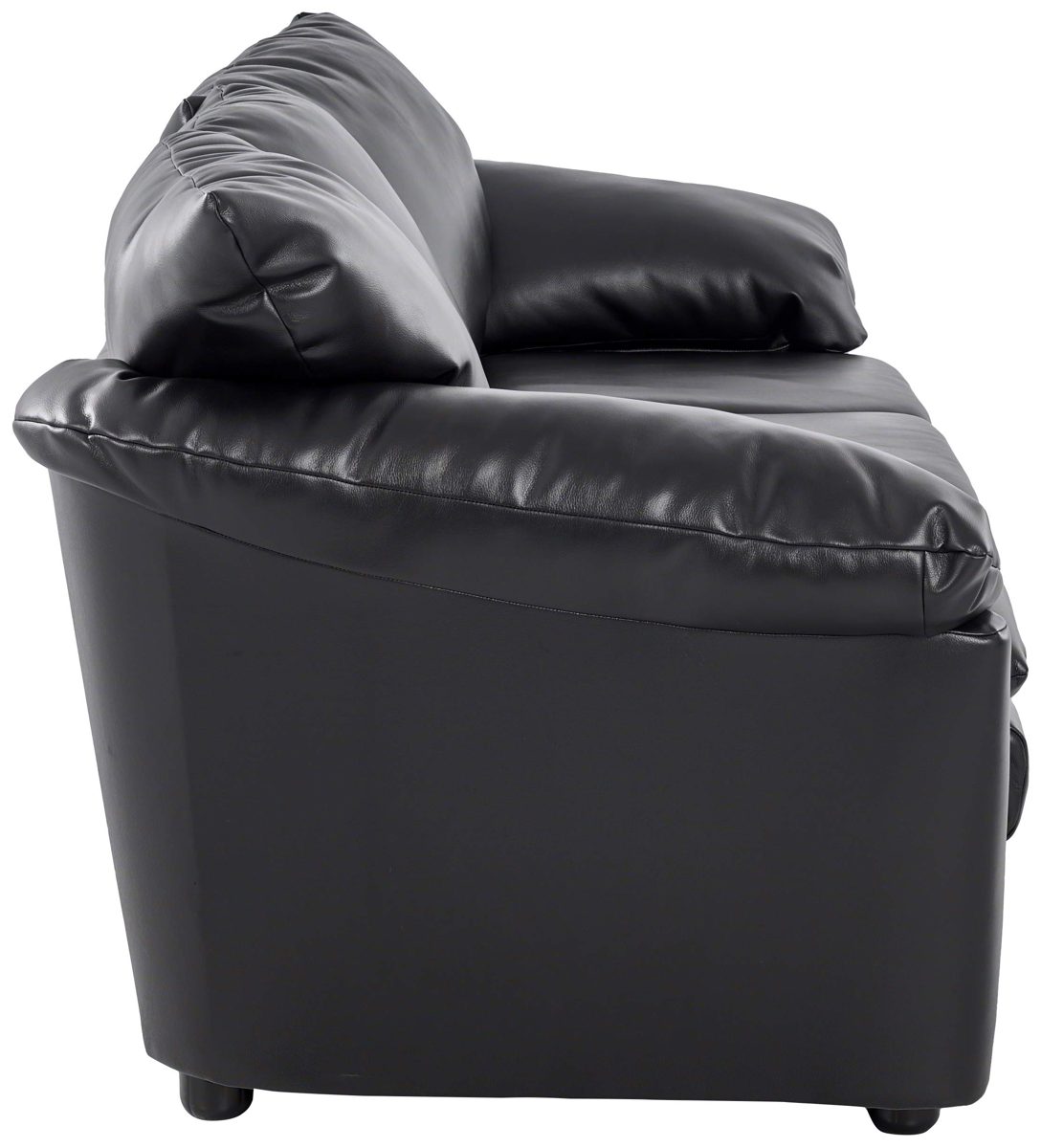 Amazon Brand – Ravenna Home Darian Oversized Pillow Faux Leather Sofa, 92"W, Black