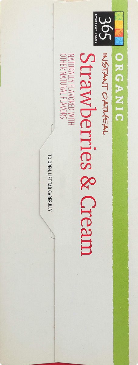 365 Everyday Value, Organic, Instant Oatmeal, Strawberries and Cream, 11.3oz, 8 ct