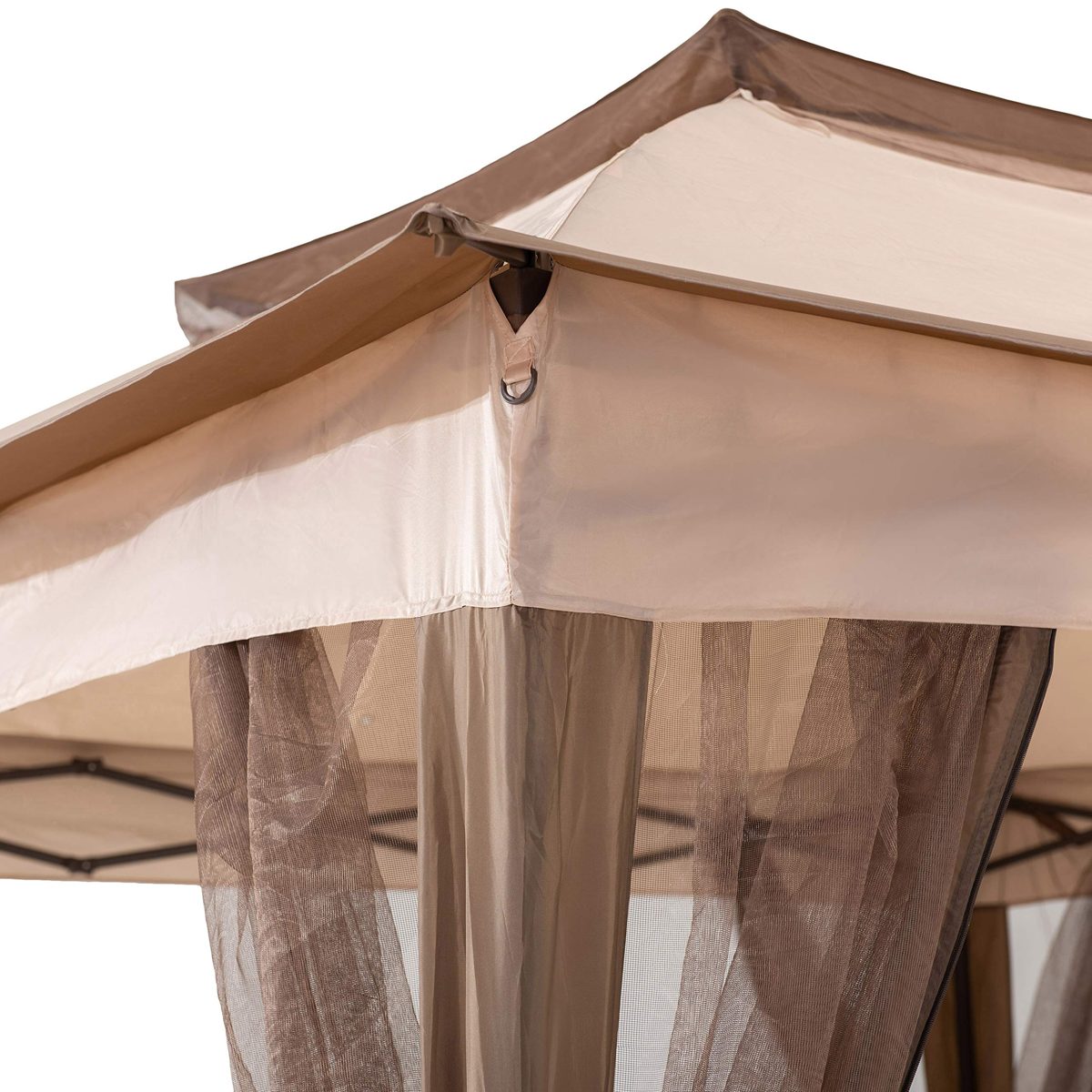 AmazonBasics Outdoor Patio Garden Pop Up Gazebo with Mosquito Net - Beige and Khaki