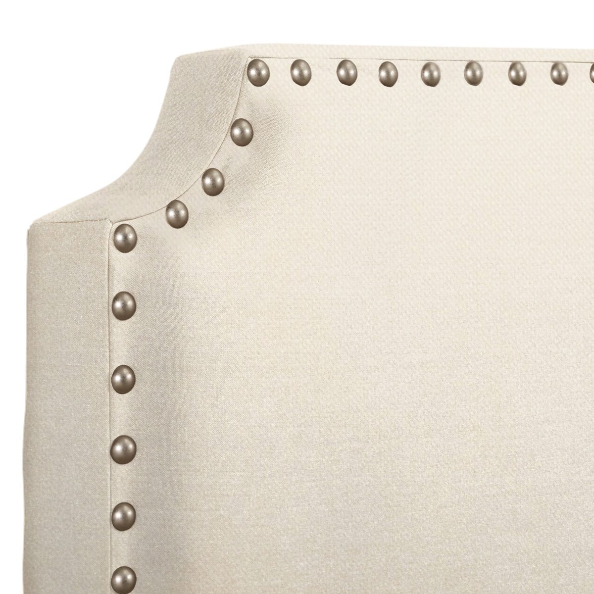 Amazon Brand – Stone & Beam Tisbury Nailhead Trim Queen Bed, 66"W, Classic Cream