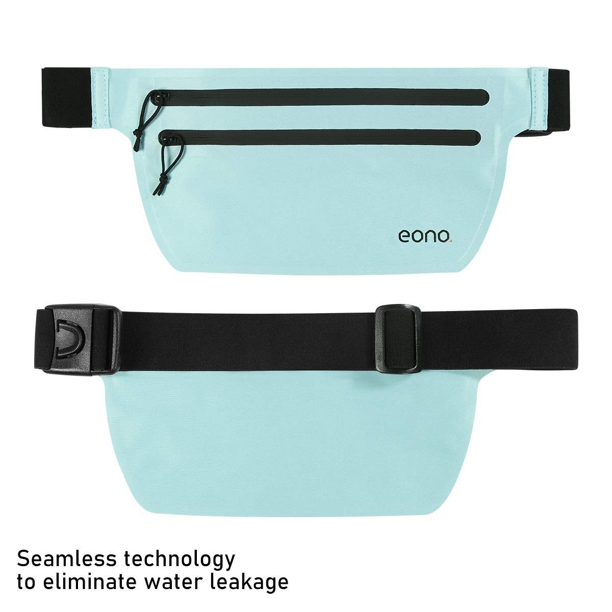 Eono by Amazon - Water Resistant Running Waist Bag with Adjustable Elastic Strap - Large Capacity Running Belt for Gym, Sports, Cycling, Running, Travel and Outdoor Activities, blue