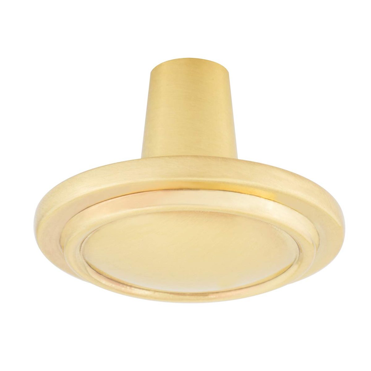AmazonBasics Straight Top Ring Cabinet Knob, 1.25 Inch Diameter, Brushed Brass, 25-Pack