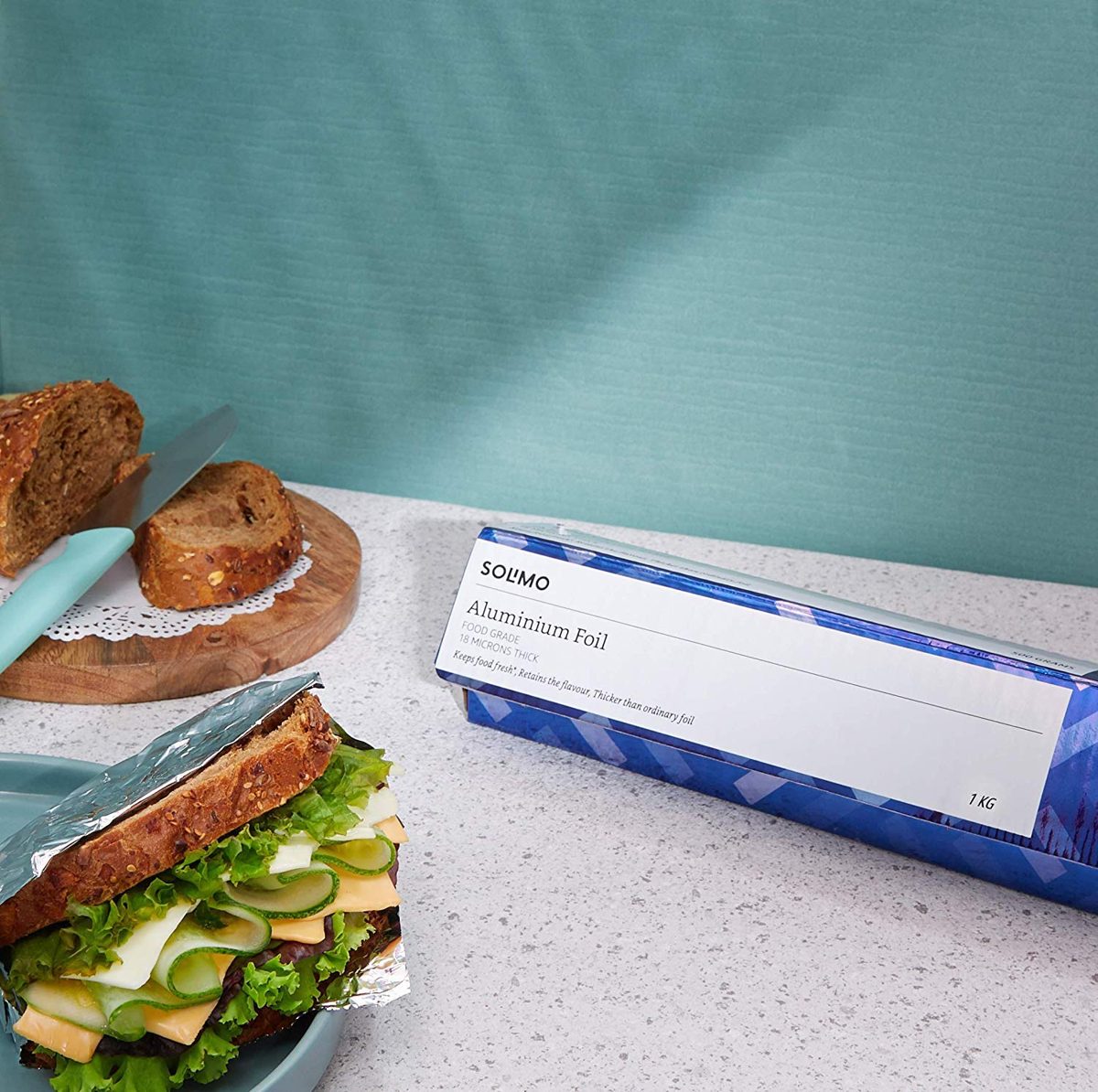 Amazon Brand - Solimo Aluminium Foil - 1 kg (18 Microns)