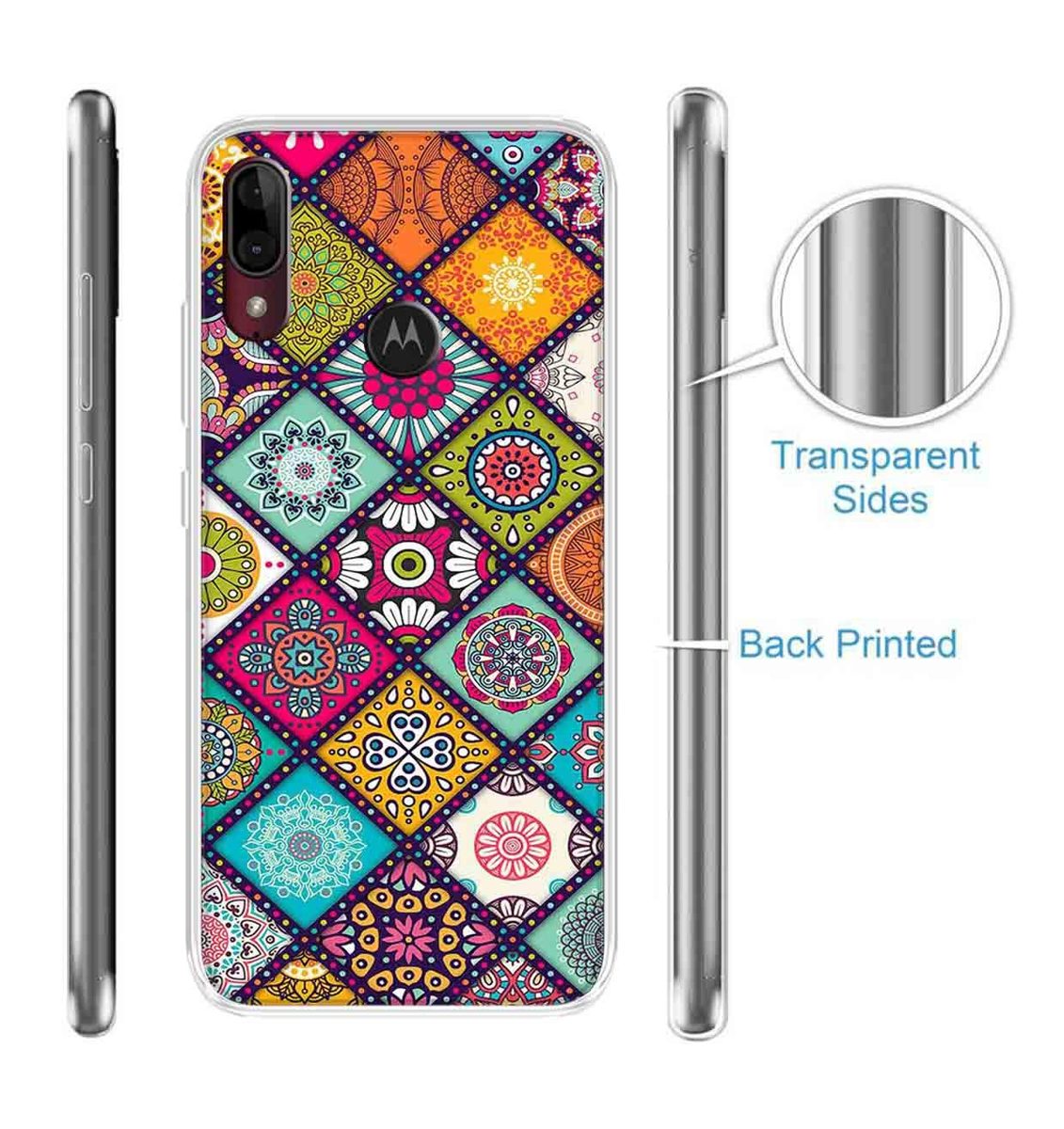 Amazon Brand - Solimo Designer Multicolor Artistic Pattern Printed Soft Back Case Mobile Cover for Motorola Moto E6s / Motorola Moto E6 Plus