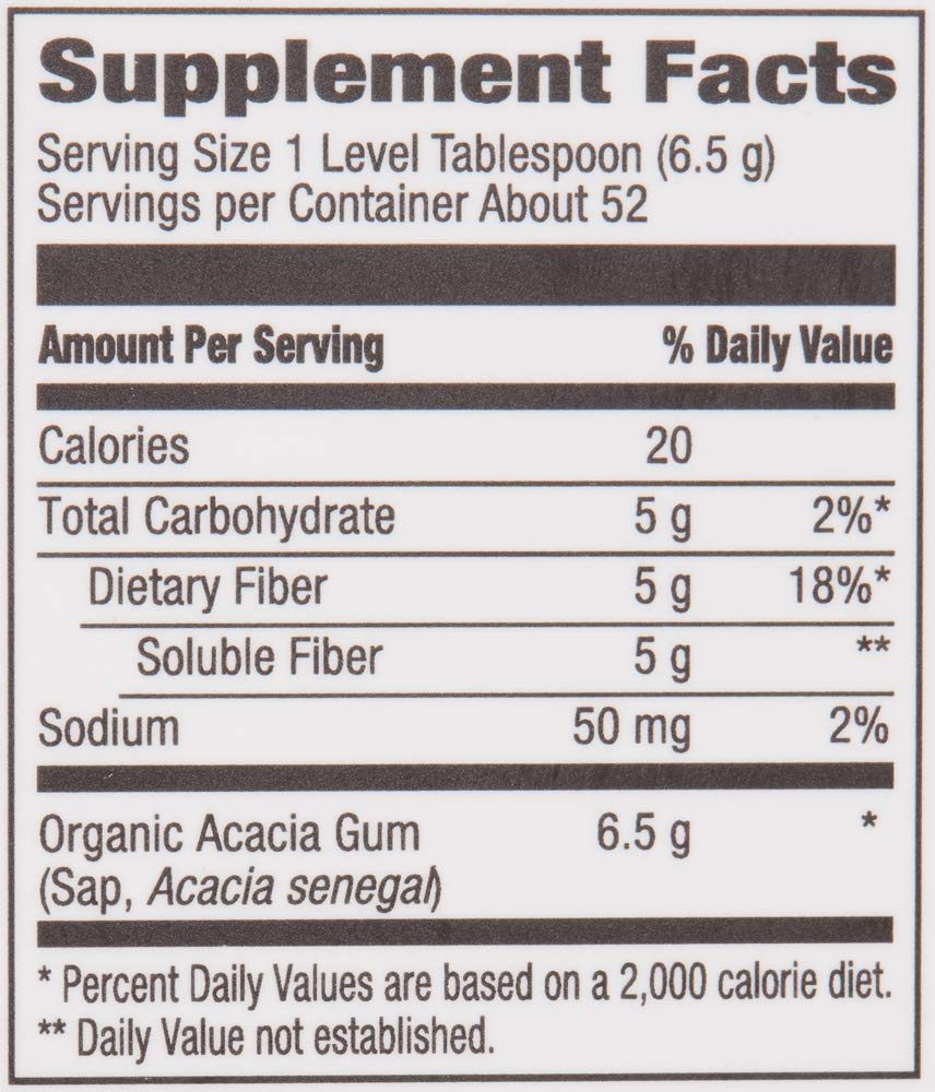 Amazon Brand - Revly Organic Acacia Fiber Powder, 12 Ounce, 52 Servings, Vegan