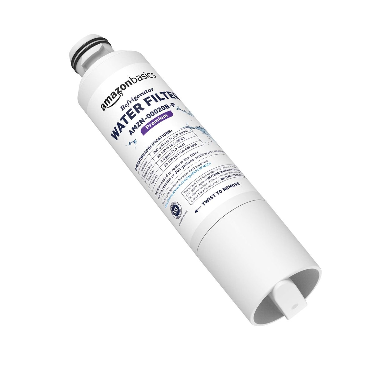 AmazonBasics Replacement Samsung DA29-00020B Refrigerator Water Filter Cartridge - Pack of 3, Premium Filtration (Renewed)
