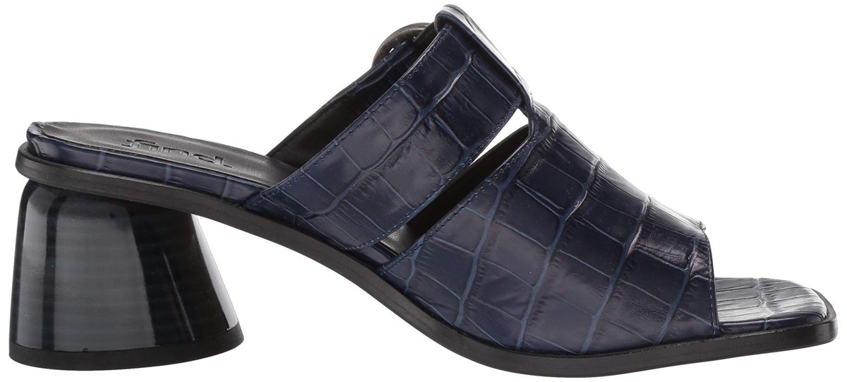 find. Amazon Brand Strappy Heel Leather Ankle Strap Sandals, Schwarz Black/Metallic, US 5