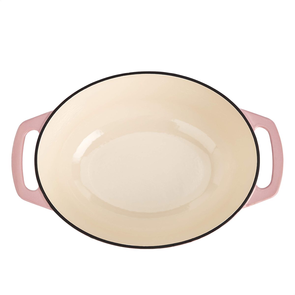 AmazonBasics SXO-7QTQF Oval Enameled Cast Iron Dutch Oven-7-Quart, Light Pink, 327259140