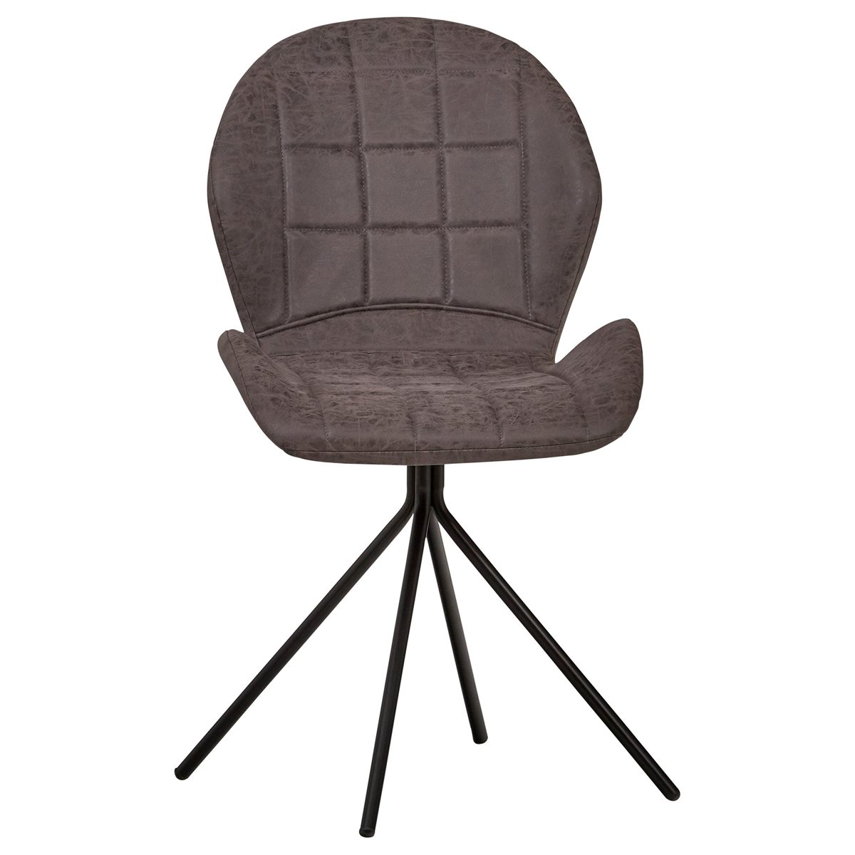 Amazon Brand – Rivet Rachel Set of 2 Space-Age Modern Mid-Century Dining Kitchen Swivel Chairs, 35.2 Inch Height, Synthetic Leather, Charcoal Grey