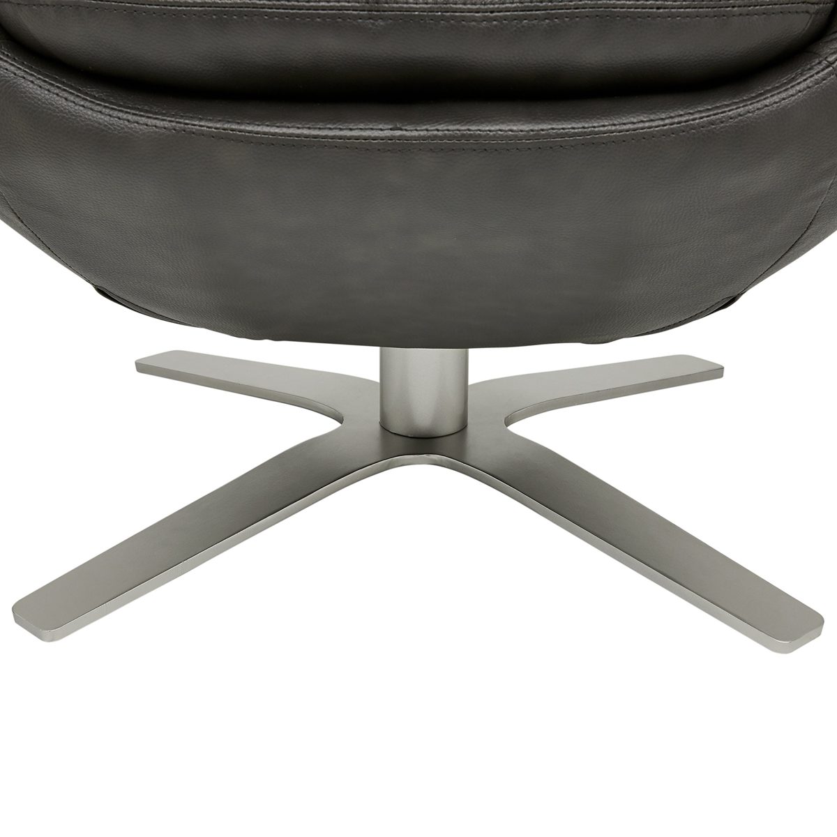 Rivet Jackson Leather Swivel Chair and Ottoman,