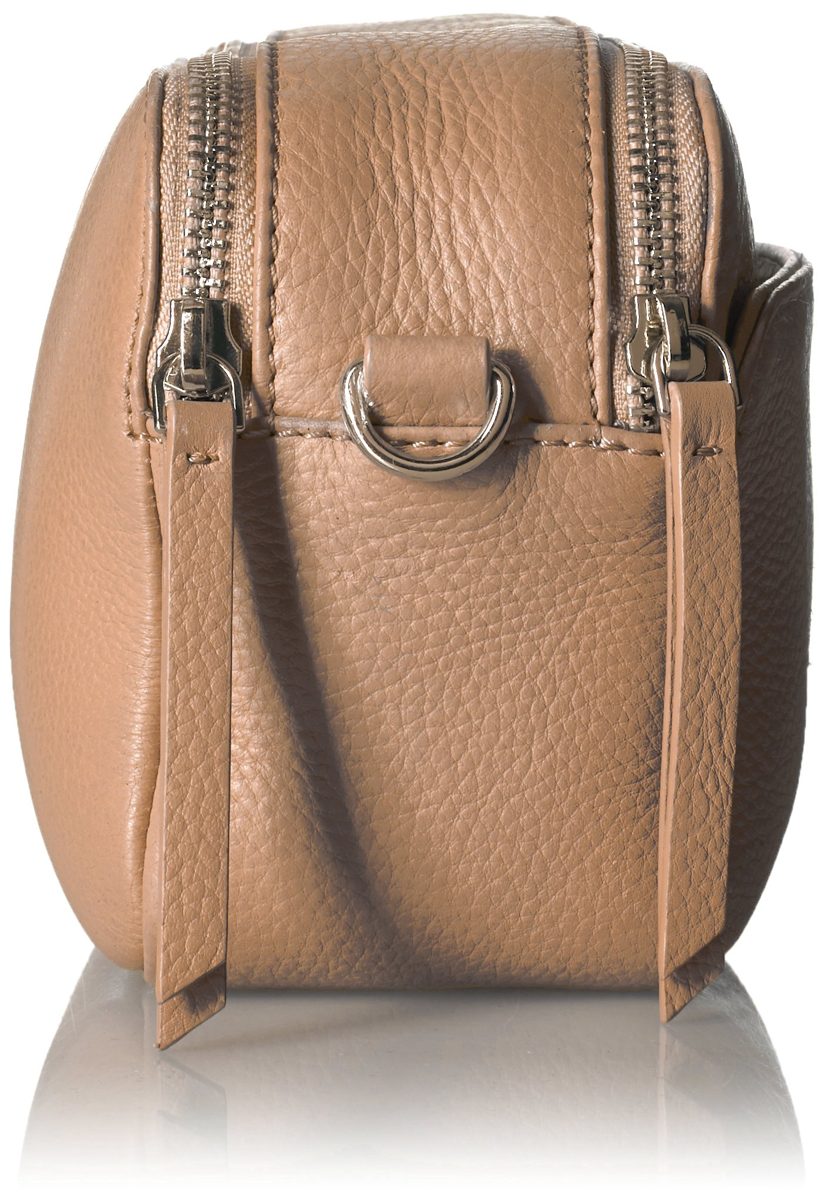 Amazon Brand - The Fix Alexandria Leather Crossbody Bag, dove