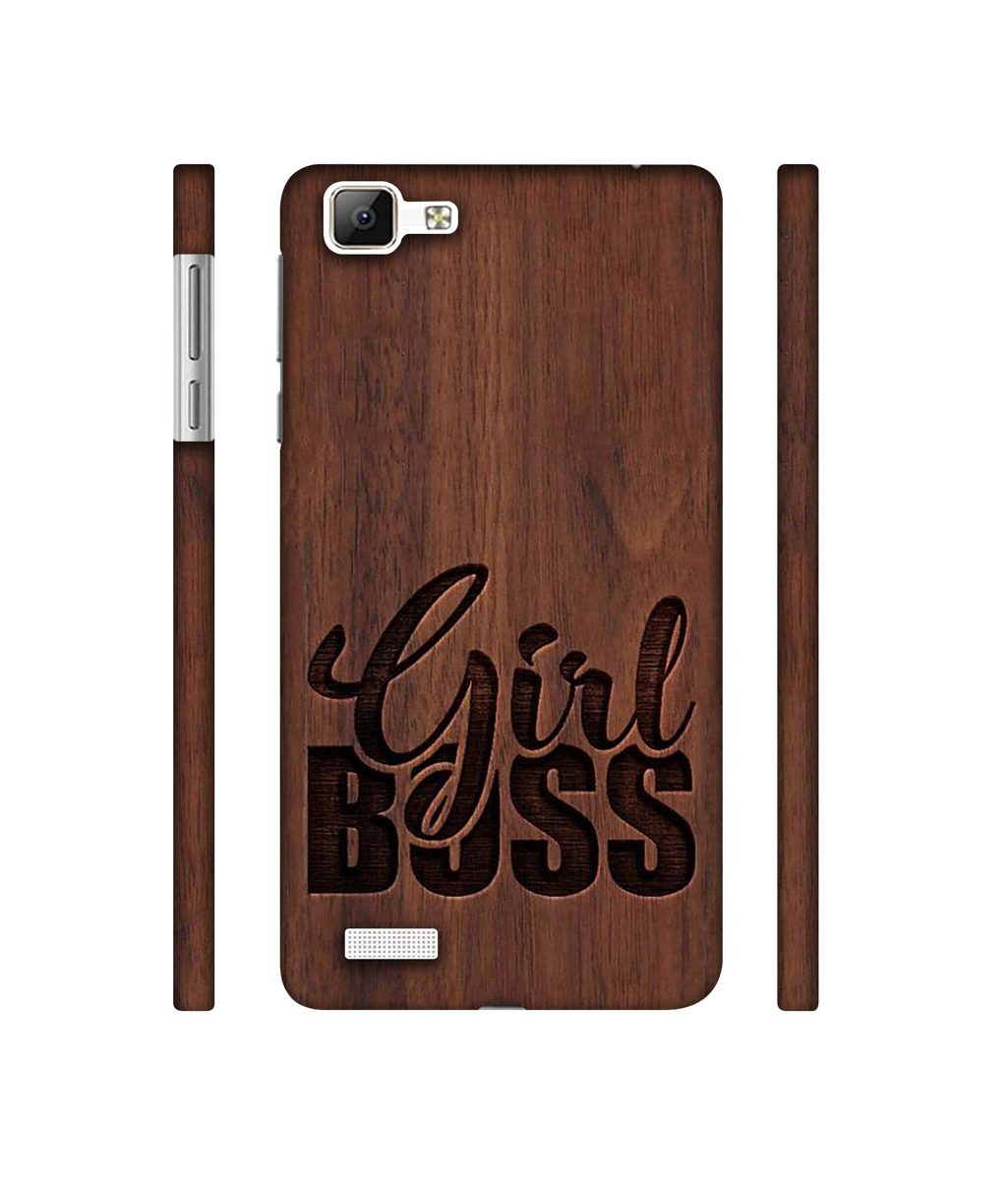 Amazon Brand - Solimo Designer Girl Boss On Wood 3D Printed Hard Back Case Mobile Cover for Vivo V1