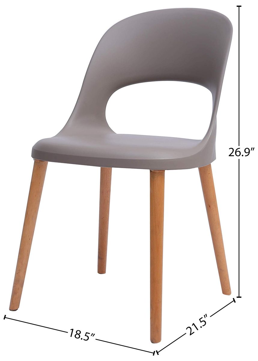 Amazon Brand - Rivet Henrik Modern Open-Back Plastic Dining Chair, 18.5"W, Mild Gray