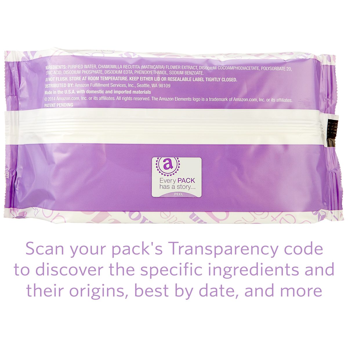 Amazon Elements Baby Wipes, Sensitive, 480 Count, Flip-Top Packs