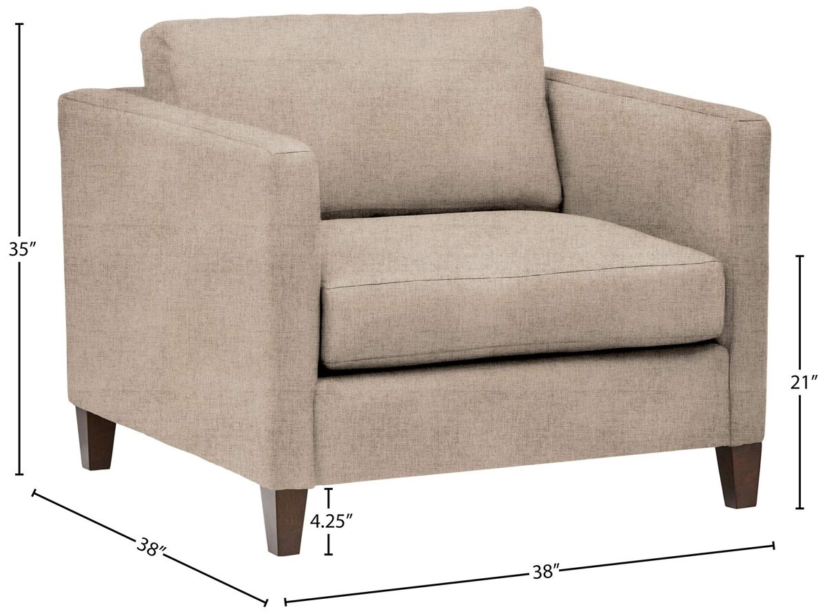Amazon Brand – Stone & Beam Andover Modern Living Room Accent Chair, 38"W, Grey Linen