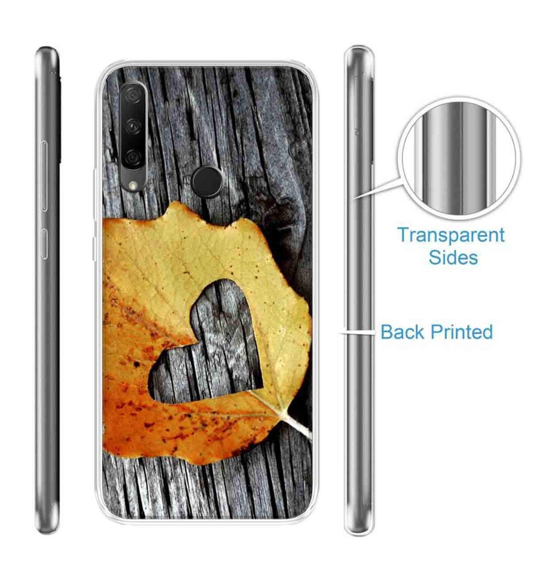 Amazon Brand - Solimo Designer Multicolor Leaf Heart Design Printed Soft Back Case Mobile Cover for Huawei Honor 9X