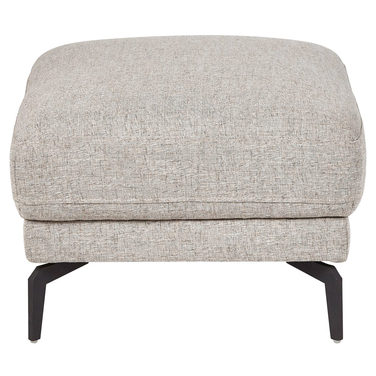 Amazon Brand – Rivet Kaden Mid-Century Modern Leather Ottoman, 31"W, Light Grey