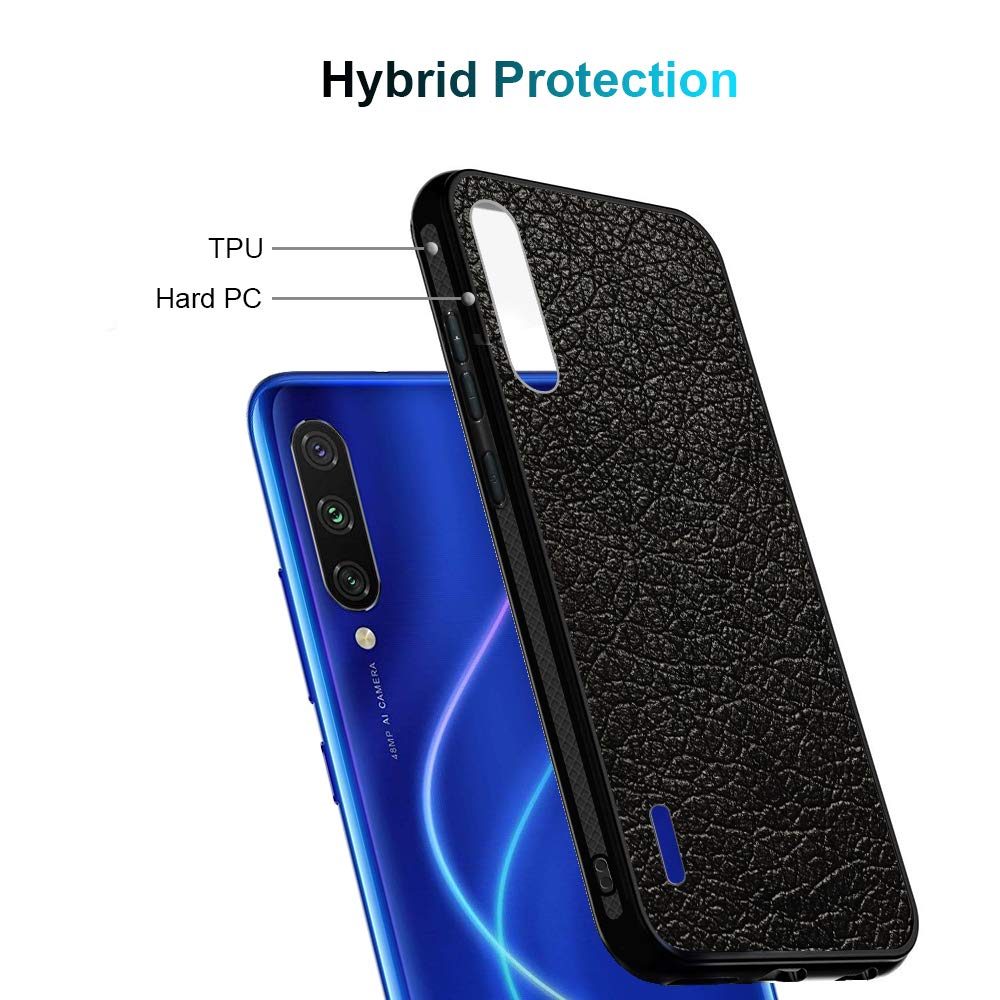 Amazon Brand - Solimo Designer Leather Texture Printed Hard Back Case Mobile Cover for Mi A3 (D288)