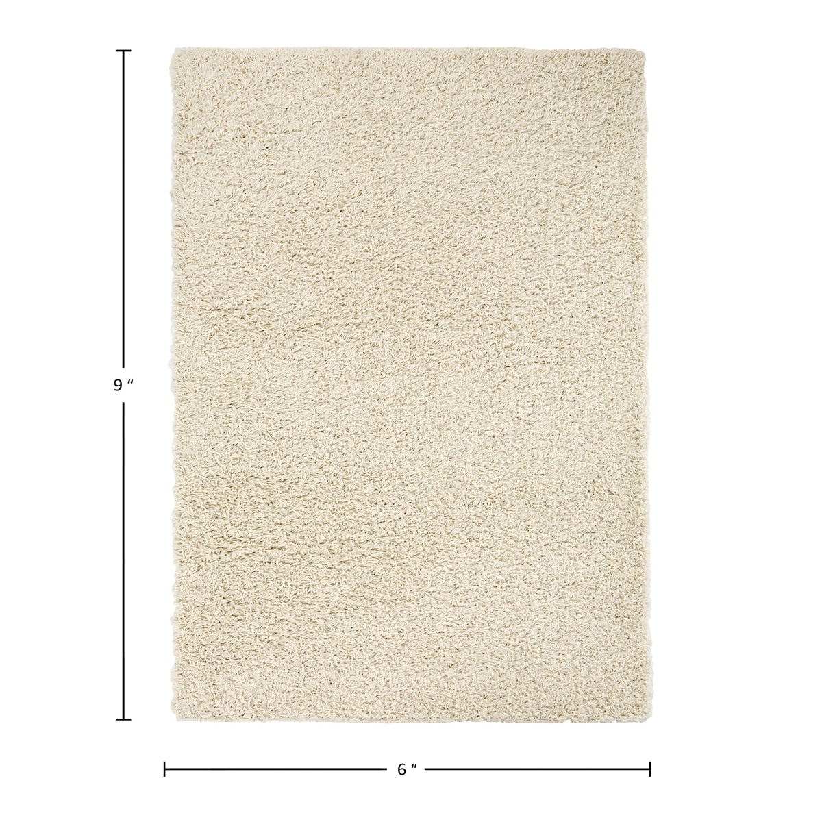 Amazon Basics - 6'X9' Solid Color Shag Rug, Ivory