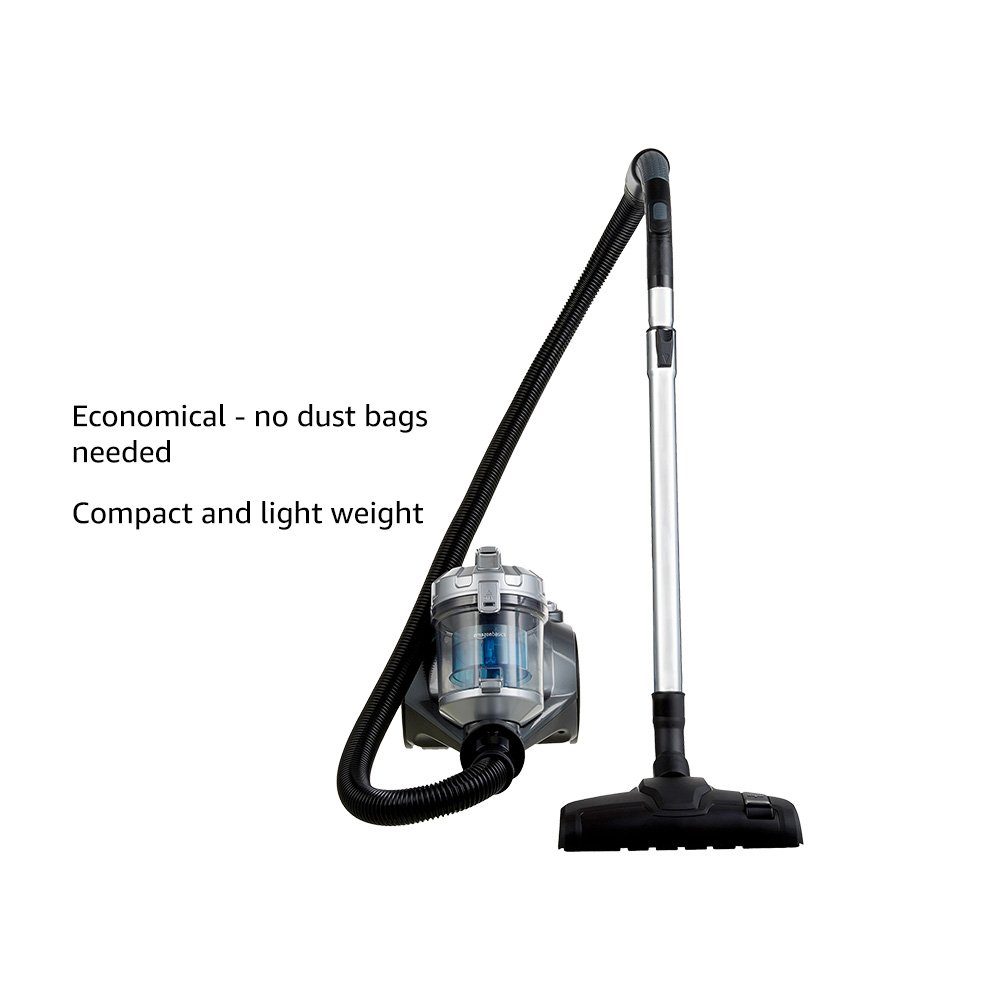 AmazonBasics Cylinder Bagless Vacuum Cleaner with Power Suction, Low Sound, High Energy Efficiency and 2 Years Warranty (1.5L, Black)