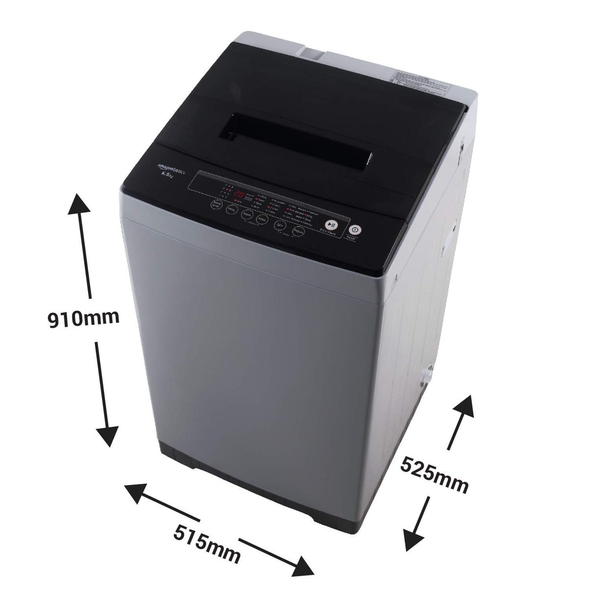 (Renewed) AmazonBasics 6.5 kg Fully-Automatic Top Load Washing Machine (Grey/Black, Full Metal body, LED Display)