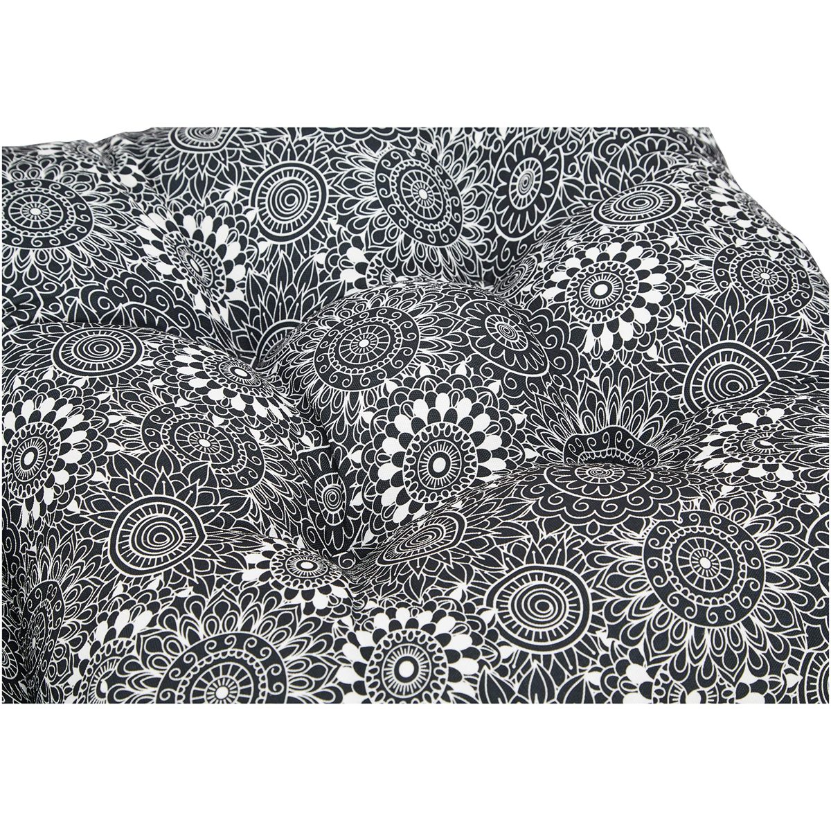 Amazon Basics Tufted Outdoor High Back Patio Chair Cushion- Black Floral