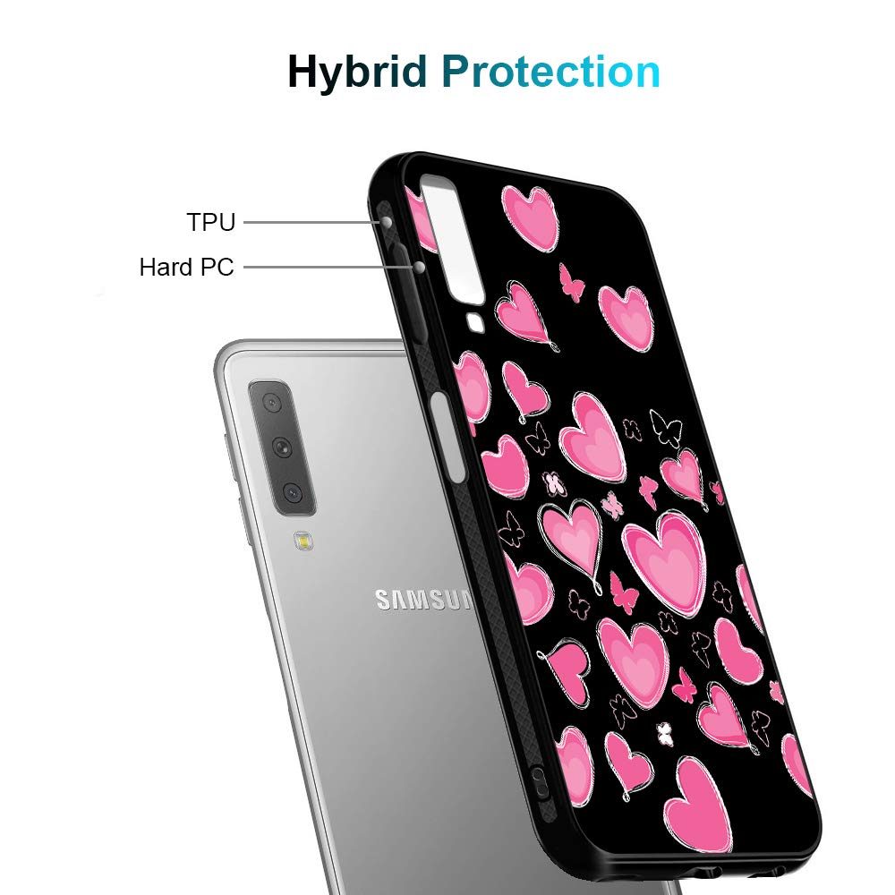 Amazon Brand - Solimo Designer Hearts Printed Hard Back Case Mobile Cover for Samsung Galaxy A7 (2018) (D246)