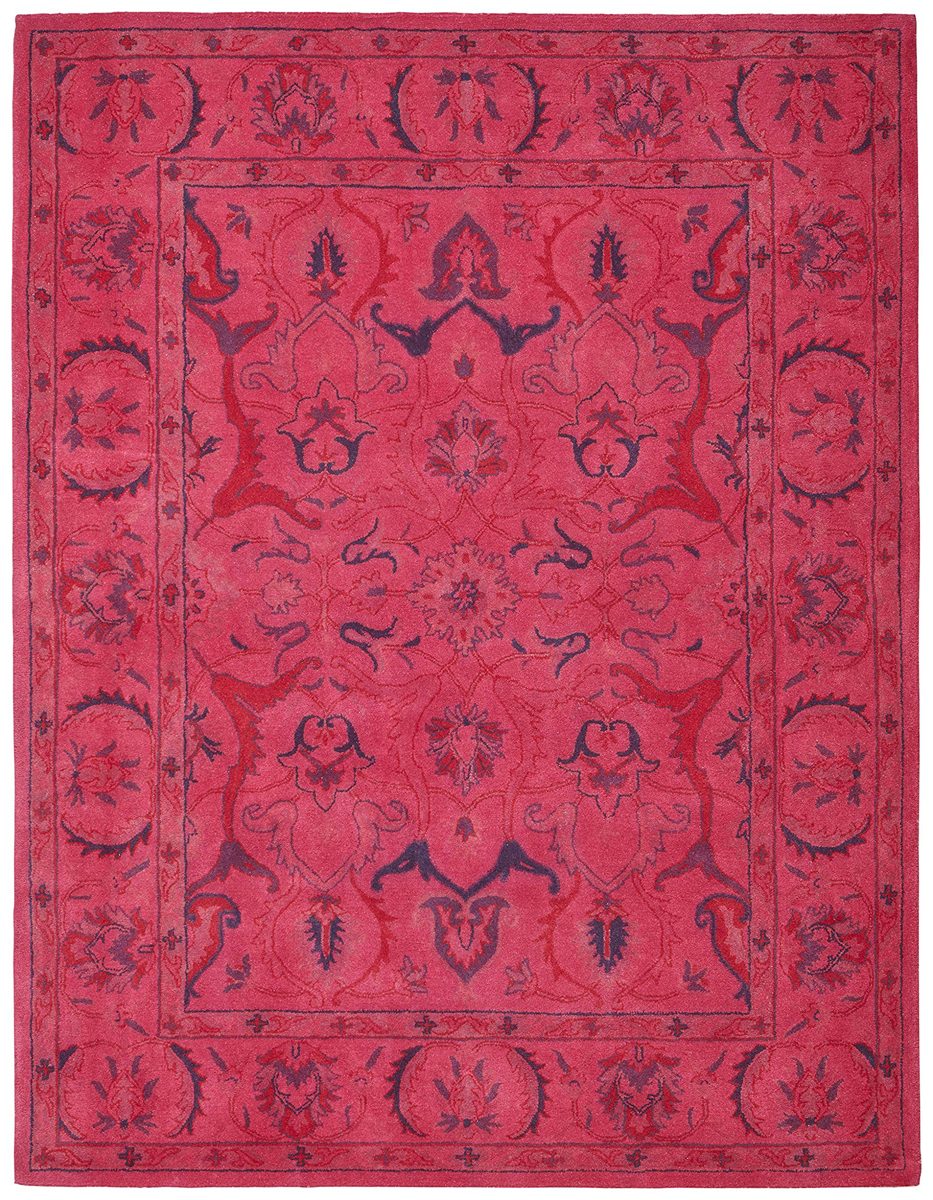 nuLOOM Leaflet Fountain Boho Wool Area Rug, 7' 6" x 9' 6", Pink