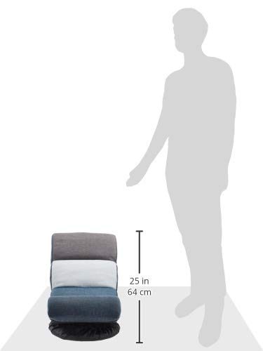 Amazonbasics Swivel Compact Adjustable Foam Floor Chair, Blue/White/Grey