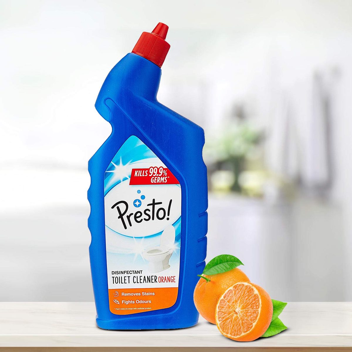 Amazon Brand - Presto! Disinfectant Toilet Cleaner, Orange - 500 ml