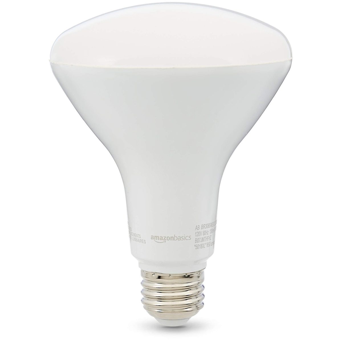 AmazonBasics 65W Equivalent, Soft White, Dimmable, 10,000 Hour Lifetime, BR30 LED Light Bulb | 2-Pack (Renewed)
