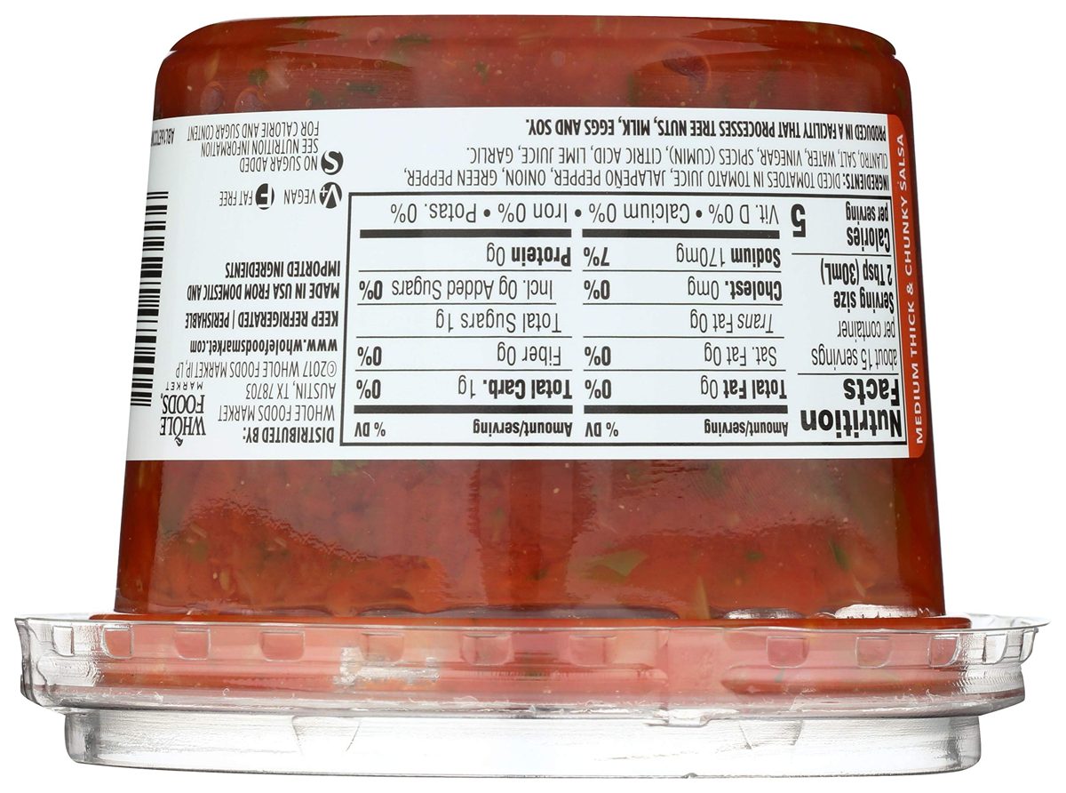 Whole Foods Market, Salsa Medium Cantina Style, 16 Ounce