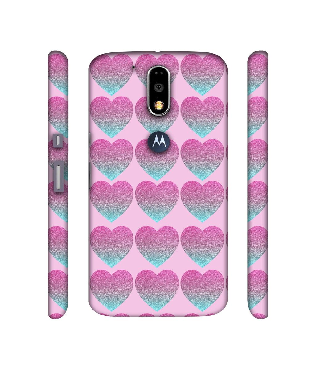Amazon Brand - Solimo Designer Sparkle Heart Texture 3D Printed Hard Back Case Mobile Cover for Motorola Moto G4 Plus (with Logo Cut)