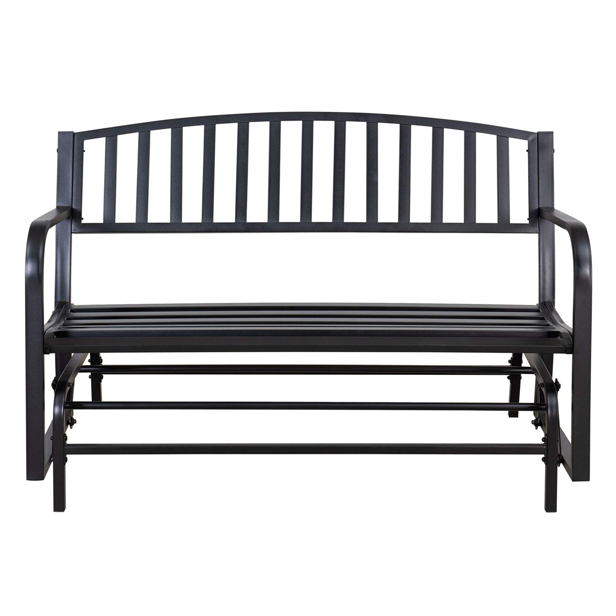 AmazonBasics Outdoor Patio Steel Gliding Bench – Black