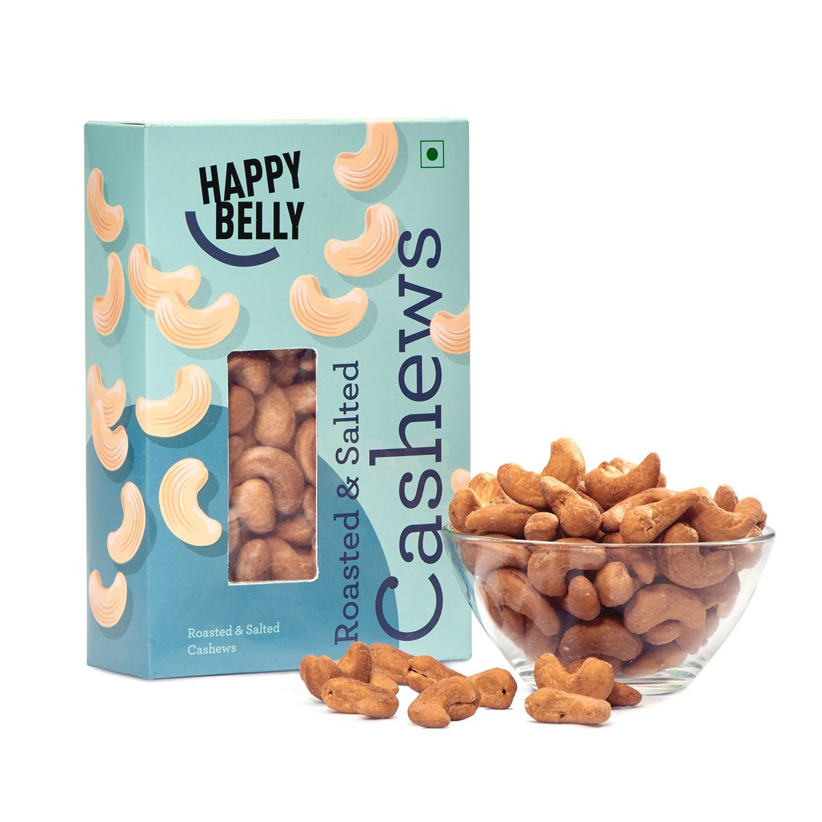 Happy Belly Roasted and Salted Cashews, 250g