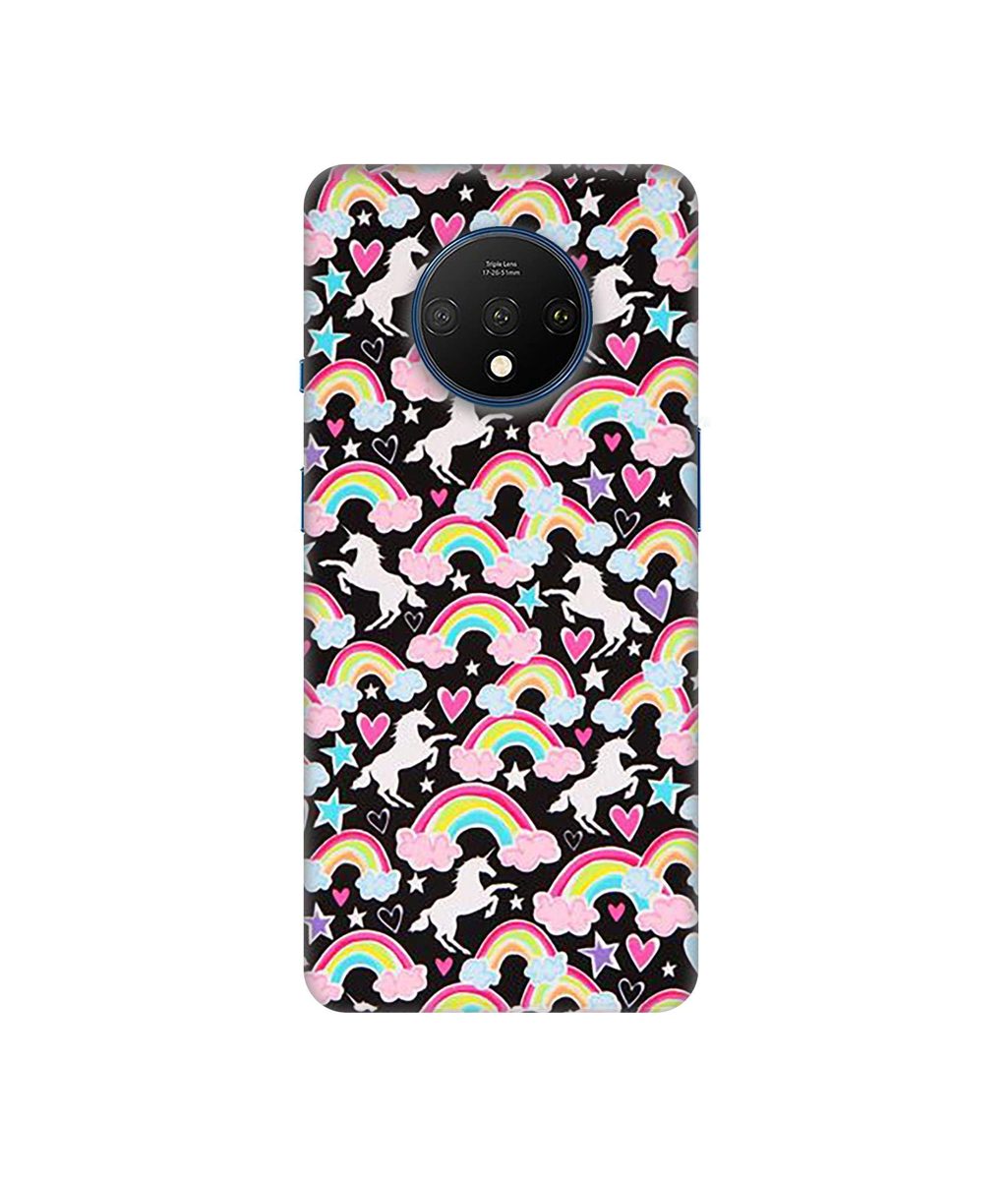 Amazon Brand - Solimo Designer Unicorn Texture 3D Printed Hard Back Case Mobile Cover for OnePlus 7T
