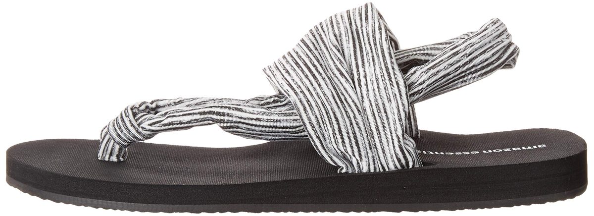 Amazon Essentials Women's Delia Sandal, Grey Stripe, 12 Medium US