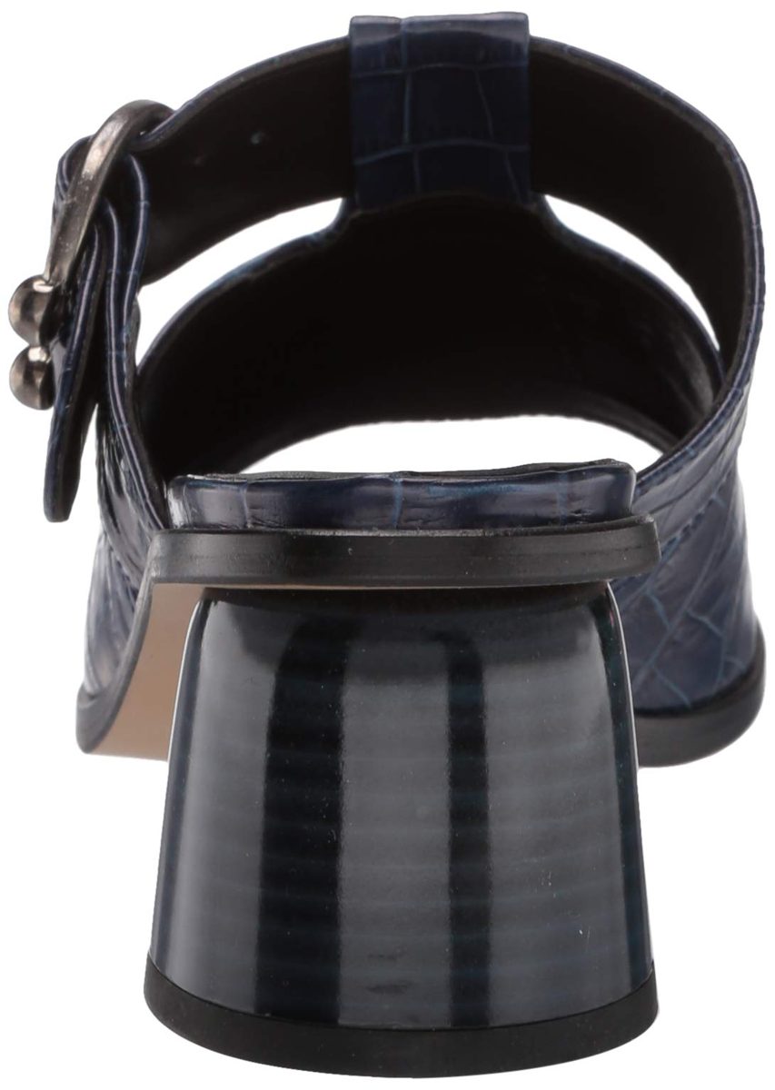 find. Amazon Brand Strappy Heel Leather Ankle Strap Sandals, Schwarz Black/Metallic, US 5