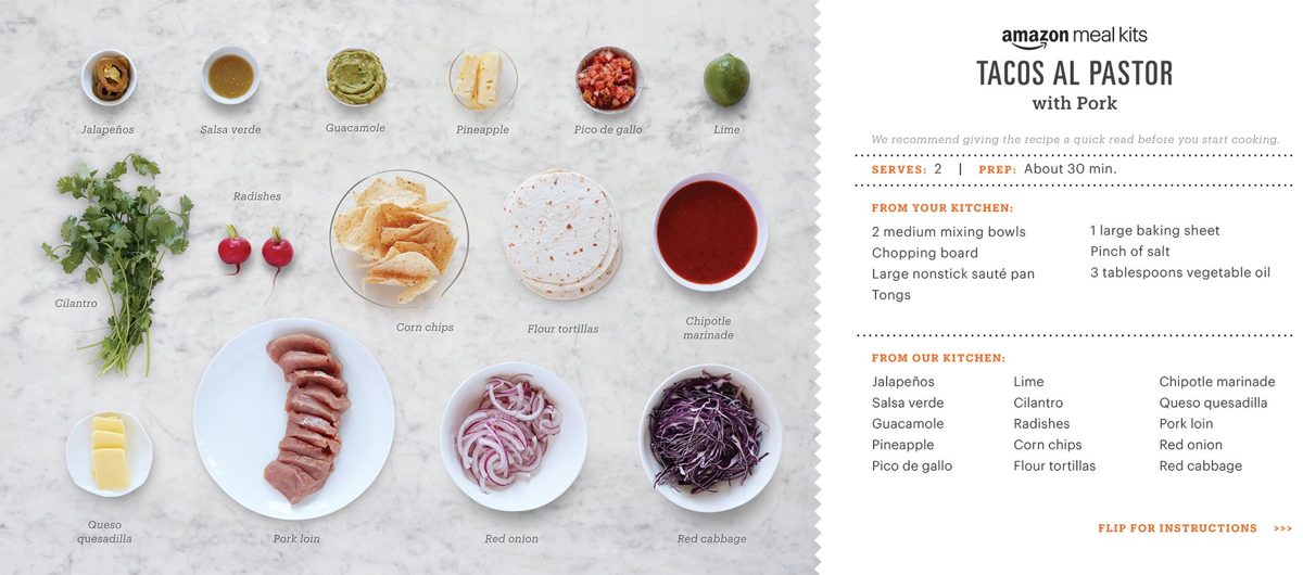 Amazon Meal Kits, Tacos al Pastor with Pork, Serves 2