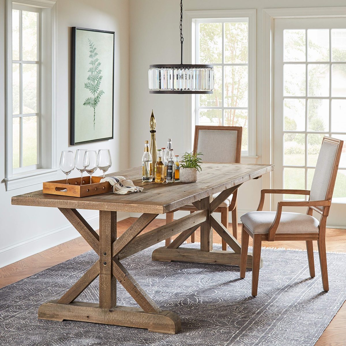 Amazon Brand – Stone & Beam Jon Casual Farmhouse Wood Dining Chair, 40"H, Pack of 2, Beige