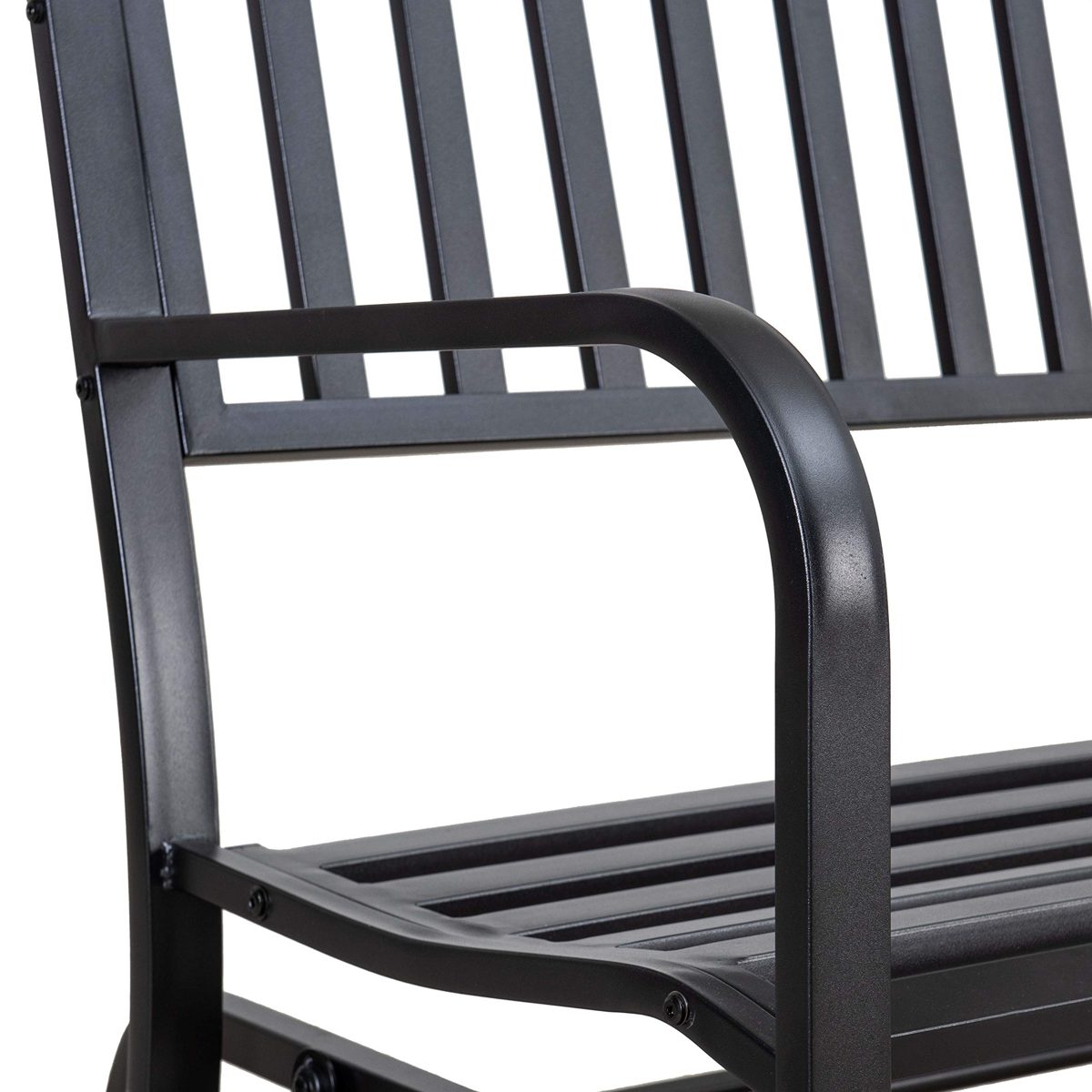 AmazonBasics Outdoor Patio Steel Gliding Bench – Black