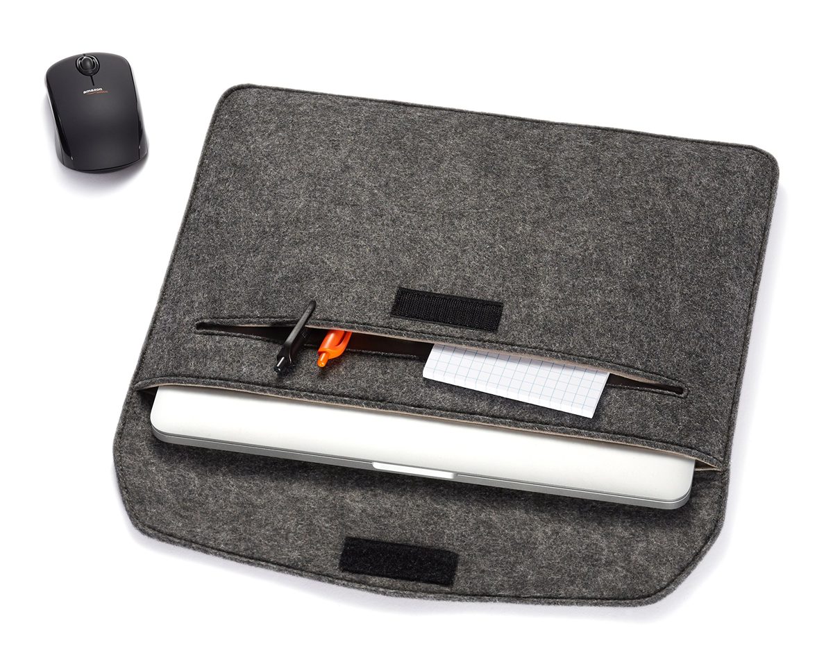 AmazonBasics 13 Inch Felt Macbook Laptop Sleeve Case - Charcoal