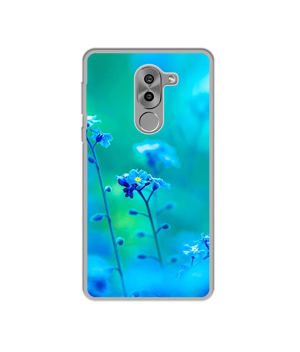 Amazon Brand - Solimo Designer Blue Flower UV Printed Soft Back Case Mobile Cover for Huawei Honor 6X