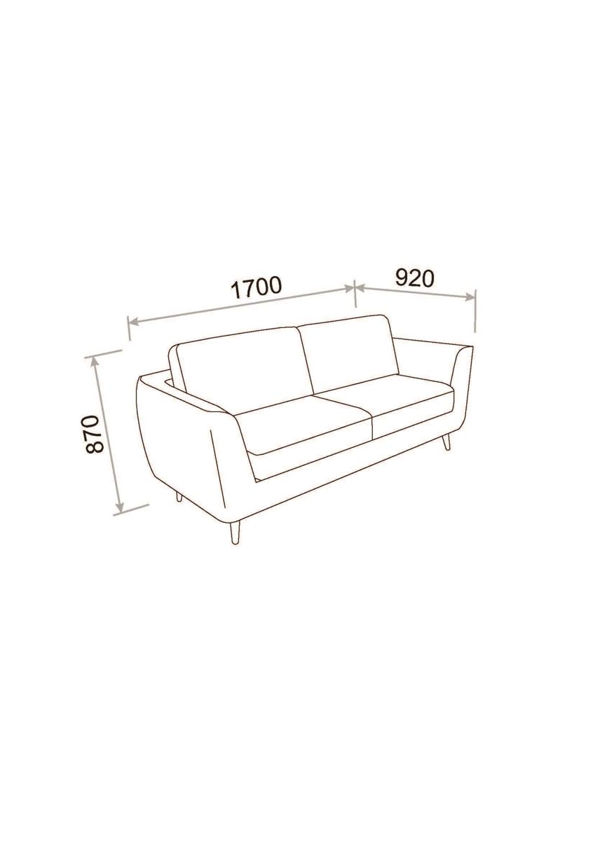 An Amazon Brand - Movian Ribe - 2 Seater Sofa - 92L x 170W x 85H cm - Sand Fabric