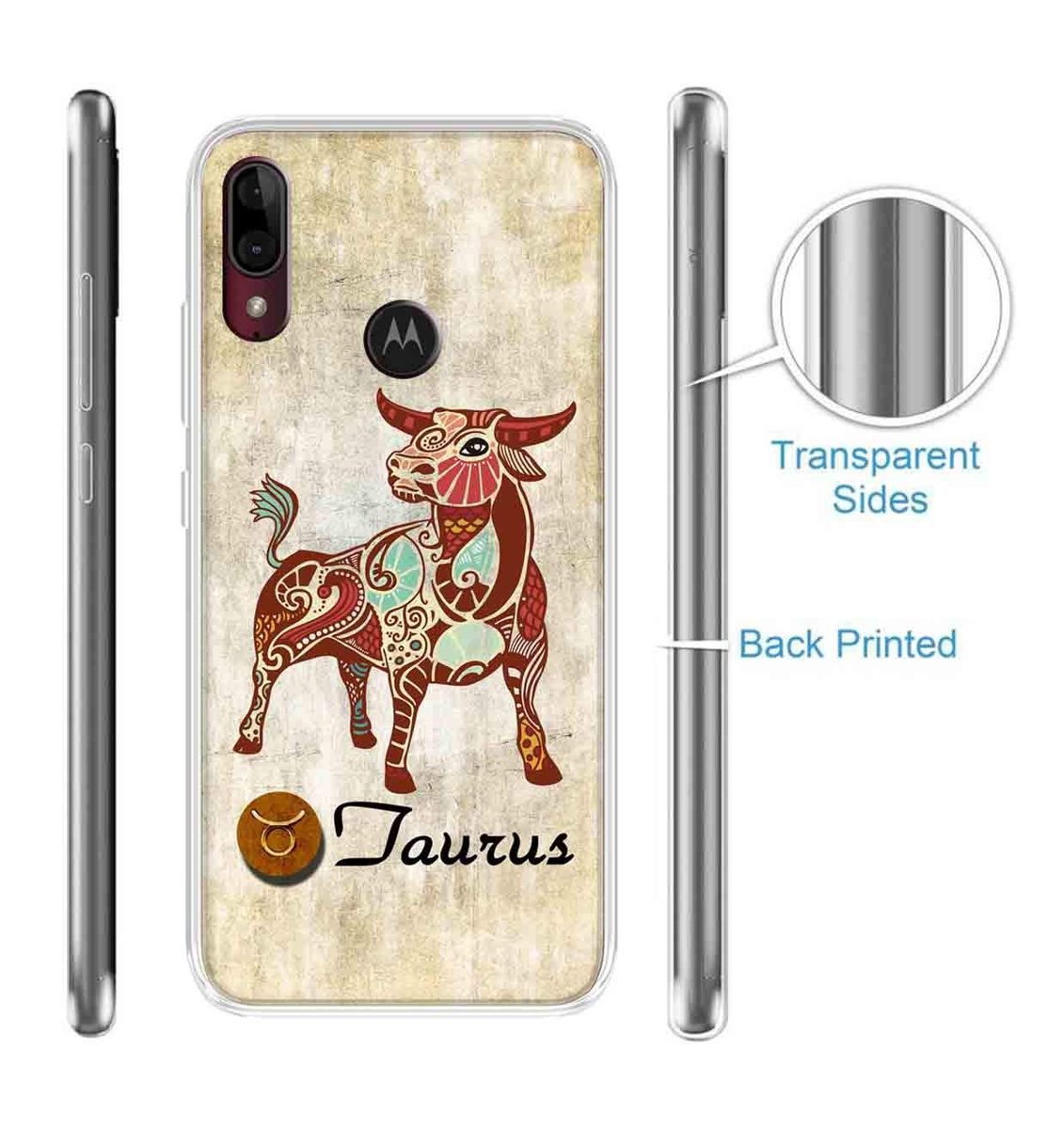 Amazon Brand - Solimo Designer Multicolor Taurus Design Printed Soft Back Case Mobile Cover for Motorola Moto E6s / Motorola Moto E6 Plus